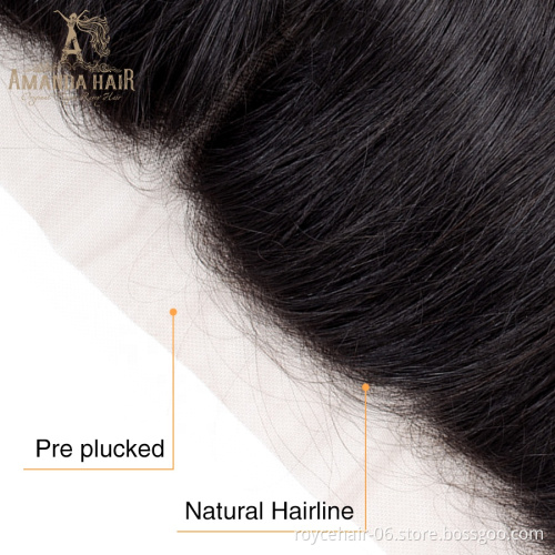 Thin 13x4 Raw Indian  Natural Hairline Brazilian Malaysian Silky Straight Wave Mink Full Lace Frontals